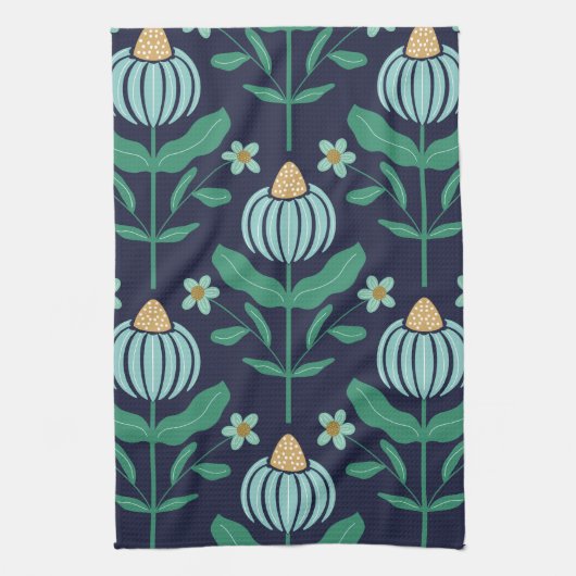 Art Deco Flower Keuken Handdoek (Verticaal)