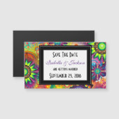 Art Deco Flower PatternWedding Save the Date (Voorkant / Achterkant)