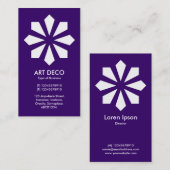 Art Deco Flower Star - Deep Paars 330066 Visitekaartje (Voorkant / Achterkant)