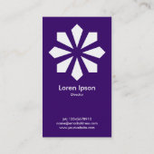 Art Deco Flower Star - Deep Paars 330066 Visitekaartje (Achterkant)