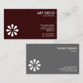 Art Deco Flower Symbol - Donkerbruin 330000 Visitekaartje (Voorkant / Achterkant)