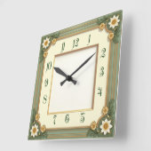 Art Deco Flower Vierkante Klok (Hoek)