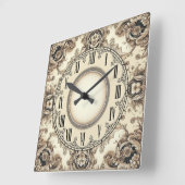 Art Deco Flower Vierkante Klok (Hoek)