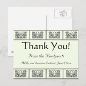  Art Deco Flowers Border Hartelijk dank Briefkaart (Voorkant / Achterkant)