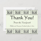  Art Deco Flowers Border Hartelijk dank Briefkaart (Voorkant / Achterkant)