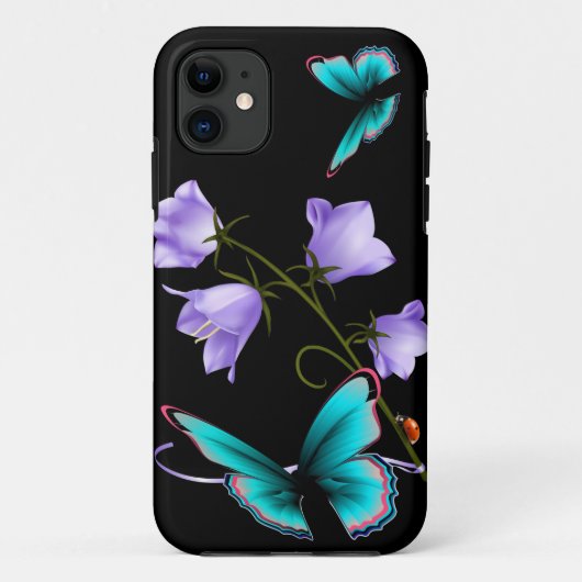 Art Deco Flowers en Butterfly Case-Mate iPhone Case (Achterkant)