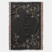 Art Deco Flowers On Black Deken (Voorkant Verticaal)