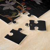 Art Deco Flowers On Black Legpuzzel (Zijkant)
