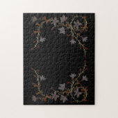 Art Deco Flowers On Black Legpuzzel (Verticaal)