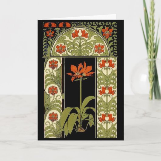 Art Deco Flowers Wenskaart Kaart (Voorkant)