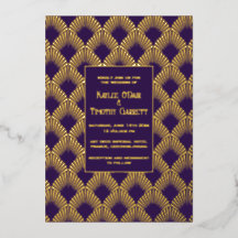 Art Deco Folie Bruiloft/Jubileum/Feestuitnodiging