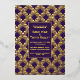 Art Deco Folie Bruiloft/Jubileum/Feestuitnodiging Feestdagenkaart