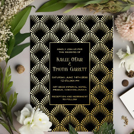 Art Deco Folie Bruiloft/Jubileum/Feestuitnodiging Feestdagenkaart