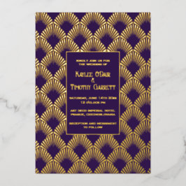 Art Deco Folie Bruiloft/Jubileum/Feestuitnodiging Folie Feestdagenkaart