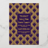 Art Deco Folie Bruiloft/Jubileum/Feestuitnodiging Folie Feestdagenkaart (Voorkant)