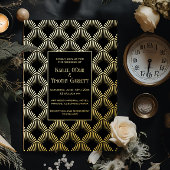 Art Deco Folie Bruiloft/Jubileum/Feestuitnodiging Folie Feestdagenkaart