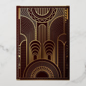 art deco folie trouwkaart uitnodiging (Achterkant)