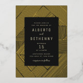 Art Deco Folie Uitnodiging (Voorkant)