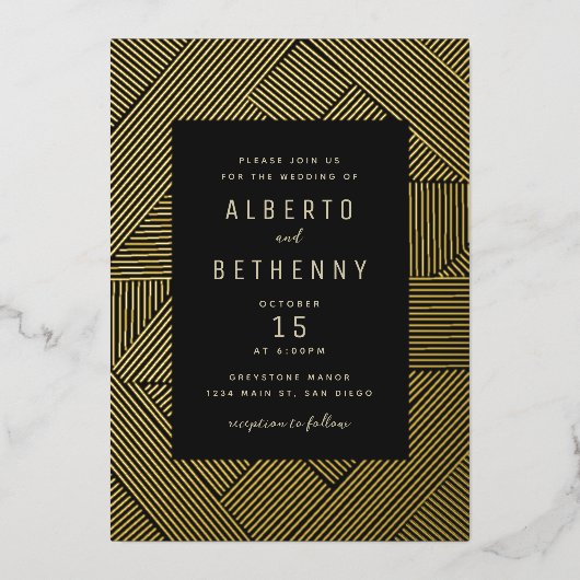 Art Deco Folie Uitnodiging (Voorkant)