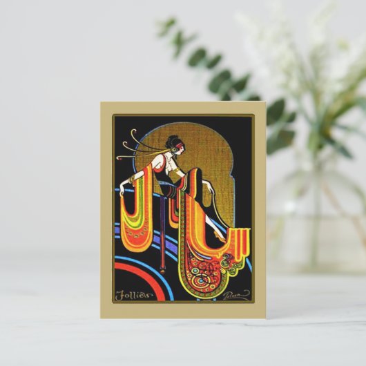 Art Deco "Follies" Briefkaart (Staand voorkant)