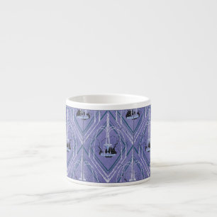 Art Deco fontein in blauw Espresso Kop