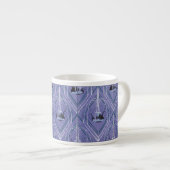 Art Deco fontein in blauw Espresso Kop (Voorkant rechts)
