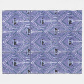 Art Deco fontein in blauw Fleece Deken (Voorkant (Horizontaal))
