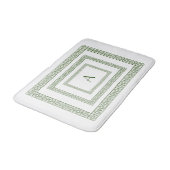 Art Deco Forest Green Border on white Bath Mat (Gekanteld)