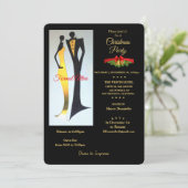 Art Deco formele kledij kerstfeest uitnodiging (Staand voorkant)