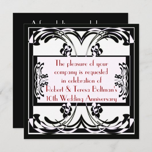 Art Deco Formele uitnodiging (Voorkant / Achterkant)