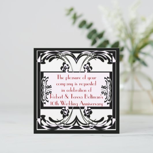 Art Deco Formele uitnodiging (Staand voorkant)