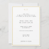Art Deco Formele Zwarte & Gouden Bruiloft Kaart (Achterkant)