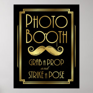 Art Deco FOTO BOOTH GRAB A PROP Sign Print