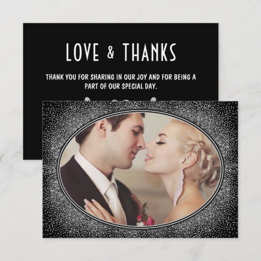Art Deco  Foto Bruiloft Dank u Kaarten (Voorkant / Achterkant)