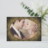 Art Deco  Foto Bruiloft Dank u Kaarten (Staand voorkant)