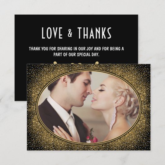 Art Deco  Foto Bruiloft Dank u Kaarten (Voorkant / Achterkant)
