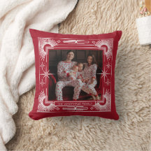 Art Deco Foto Kerstster Vakantie Rood
