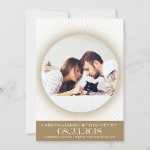 Art Deco Fotolijst Save the Date Aankondiging
