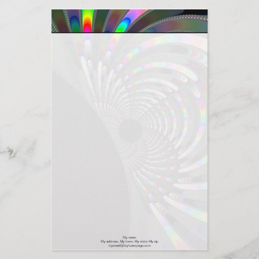 Art Deco Fractal Briefpapier (Voorkant)