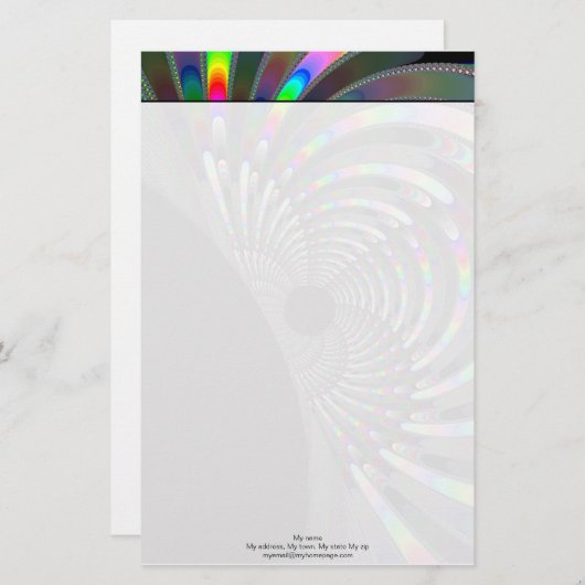 Art Deco Fractal Briefpapier (Voorkant / Achterkant)