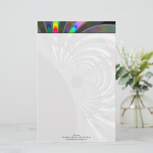 Art Deco Fractal Briefpapier (Staand voorkant)