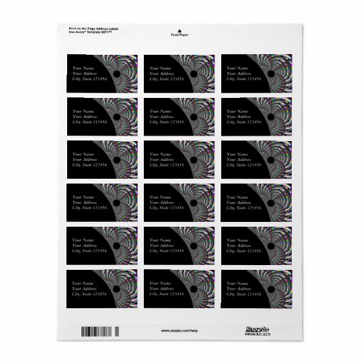 Art Deco Fractal Etiket (Full Sheet)