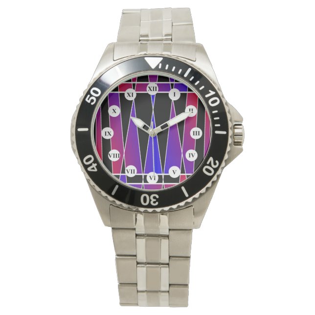 Art Deco "Fractured" (R Face) van Kenneth Yoncich Horloge (Voorkant)