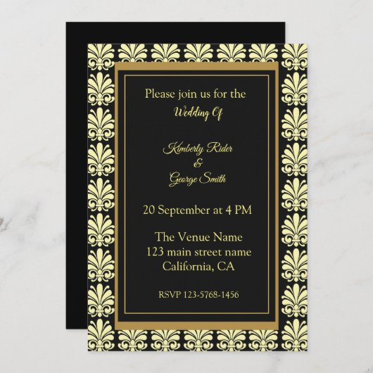 Art Deco Frame Patroon Kaart (Voorkant / Achterkant)