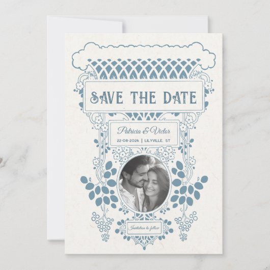 Art Deco Frame save the Date (Voorkant)