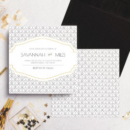 Art Deco Frame Vierkante Trouw Uitnodiging