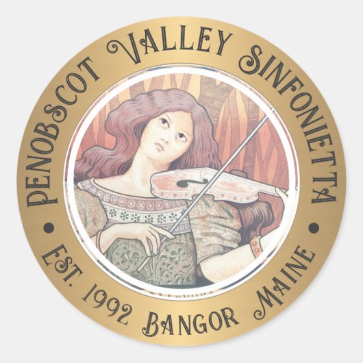 Art Deco Frans orkest Symfonie Sinfonietta Ronde Sticker (Voorkant)