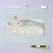 Art Deco Franse Dame Daisy Arch Blauw Decoupage Ar Tissuepapier (Craft)