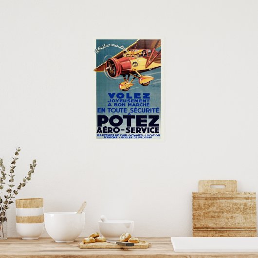  Art Deco Franse vliegschool Poster (Keuken)
