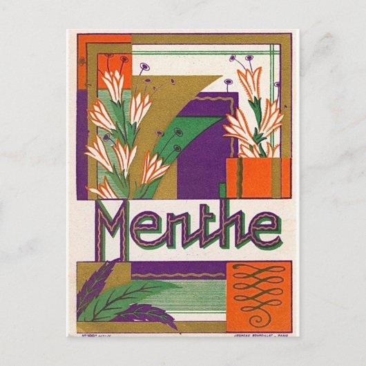  Art Deco French Liquor Label Briefkaart (Voorkant)